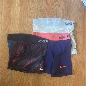Nike Pro Shorts BUNDLE - White, Blue, Multicolor